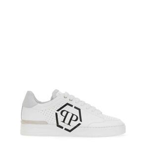 PHILIPP PLEIN Men's Hexagonal Logo Low-Top Sneakers Men WHITE